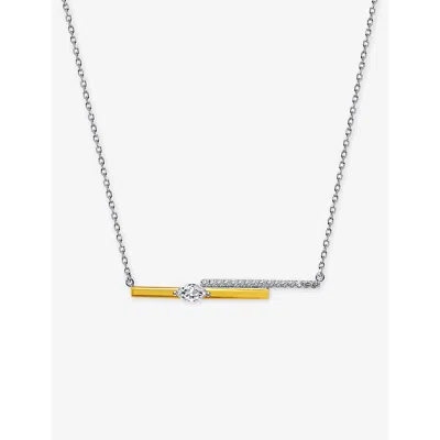 Carat London Womens  Jaena 18ct Yellow Gold-plated Vermeil Sterling-silver And Marquise-cut Cubic Zir