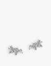 Carat London Womens Silver Kira Sterling Silver And Cubic Zirconia Earrings In Silver