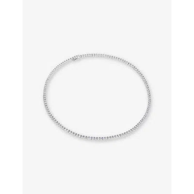 Carat London Womens Prudence White-gold Plated Sterling-silver Cubic Zirconia Necklace