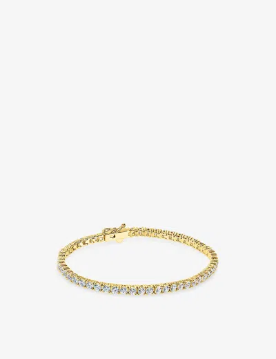 Carat London Womens Gold Vianne Yellow-gold Plated Vermeil Sterling-silver And Cubic Zirconia Tennis
