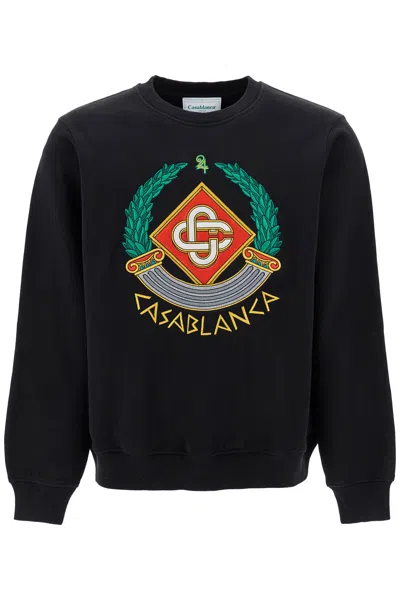 Casablanca Casa Crest-embroidered Sweatshirt In Black