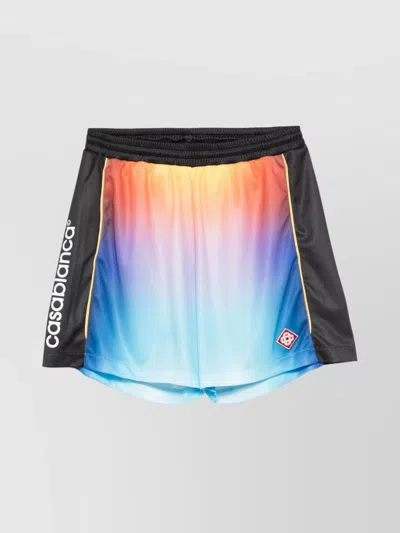 Casablanca Drawstring Elastic Waistband Football Shorts In Multi