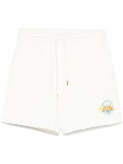 Casablanca Oasis Printed Sweatshorts In White