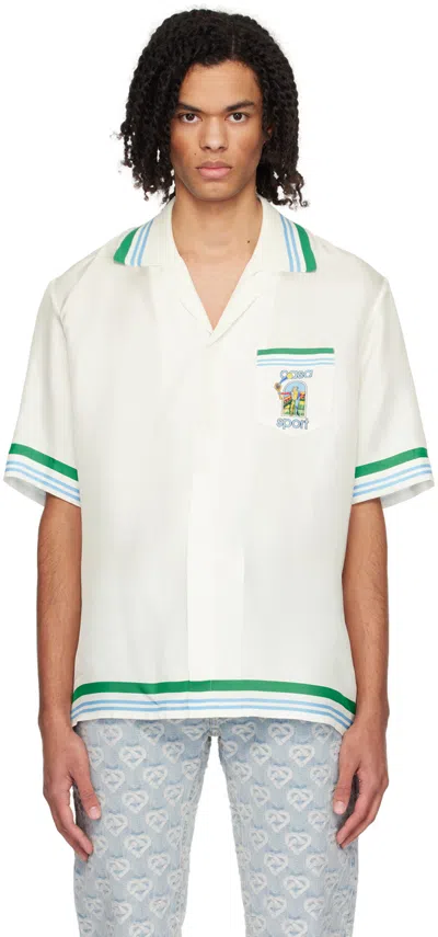 Casablanca White Cuban Collar Shirt With Pocket