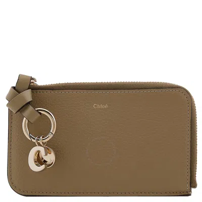 Chloé Chloe Alphabet Leather Card Case In Gray