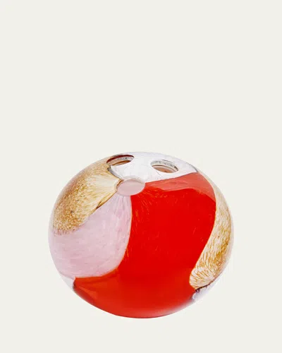 Colville Marble Glass Vase In Red