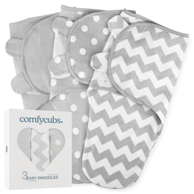 Comfy Cubs Easy Swaddle Blanket In Gray