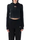 Diesel F-slimmy-hood-p5 Cropped Hoodie In Animal Print