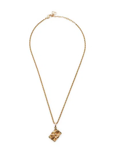 Pre-owned Dior 2000s Present-pendant Necklace In Gold