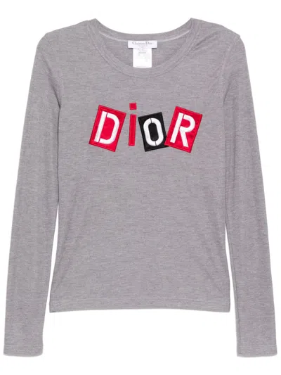 Pre-owned Dior 2004 Long Sleeve T-shirt In Grey