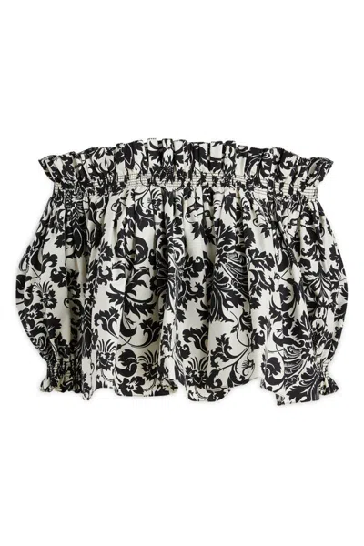 Dior Off-the-shoulder Smocked Top In Multi