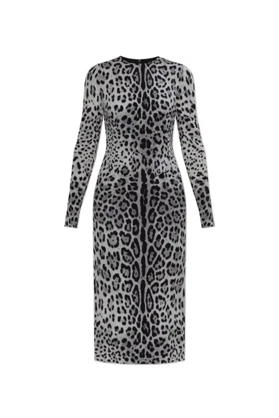 DOLCE & GABBANA ANIMAL PRINTED MIDI DRESS