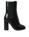 DOLCE & GABBANA BLACK LEATHER STUDDED LACE UP BOOTS SHOES