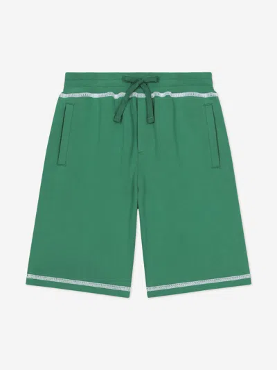Dolce & Gabbana Kids' Boy's Logo Embroidered Jogger Shorts In Green