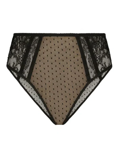 Dolce & Gabbana Lace-detailing Knitted Camisole In Black