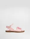 DOLCE & GABBANA CALFSKIN SANDALS WITH CUT-OUT DG LOGO