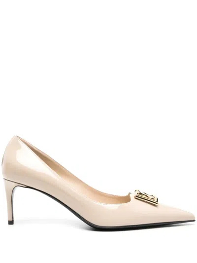 Dolce & Gabbana Lollo 70mm Leather Pumps In Beige