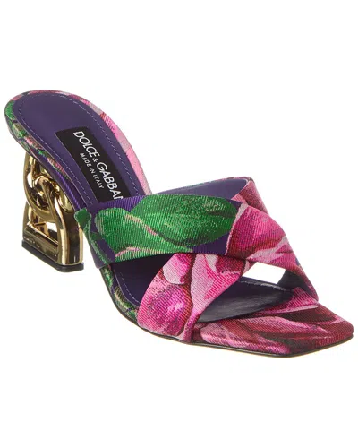 Dolce & Gabbana Dg Logo Jacquard Sandal In Purple