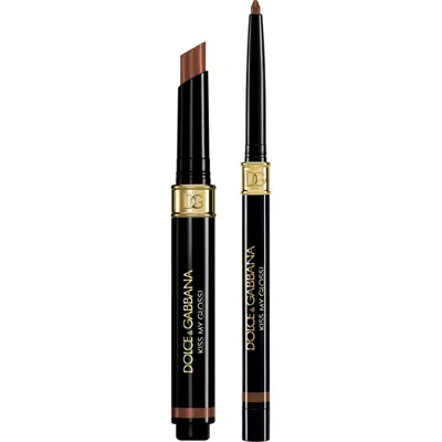 Dolce & Gabbana Dolce&gabbana Kiss My Gloss! 4d Lip Gloss Stick & Lip Liner Set In 3 Chocolate