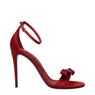 Dolce & Gabbana Dolce&gabbana Sandals Women Satin Red/dark Red In Rosso Vivaci