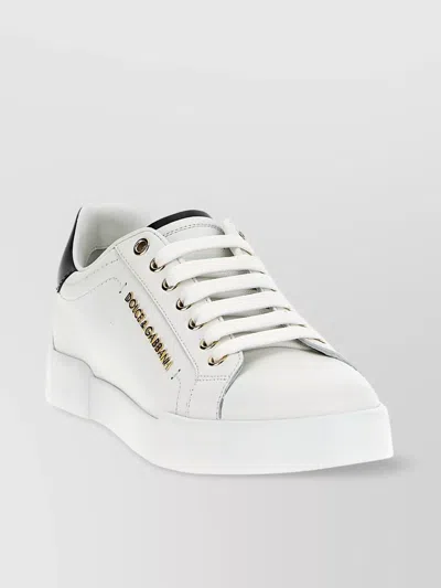 Dolce & Gabbana 'golden Hardware Low-top Rubber Sole Sneakers'