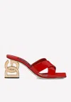 Dolce & Gabbana Keira 75 Mules In Polished Leather In Red