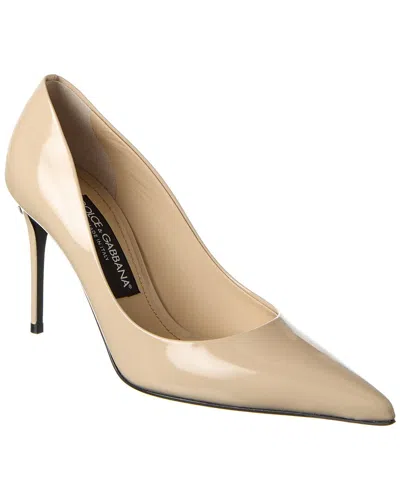 Dolce & Gabbana Kim Leather Pump In Beige