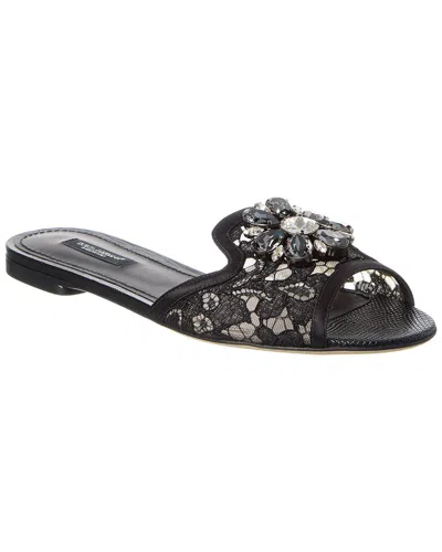 Dolce & Gabbana Lace Sandal In Black