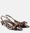 DOLCE & GABBANA LEO 30 PRINTED SATIN SLINGBACK PUMPS