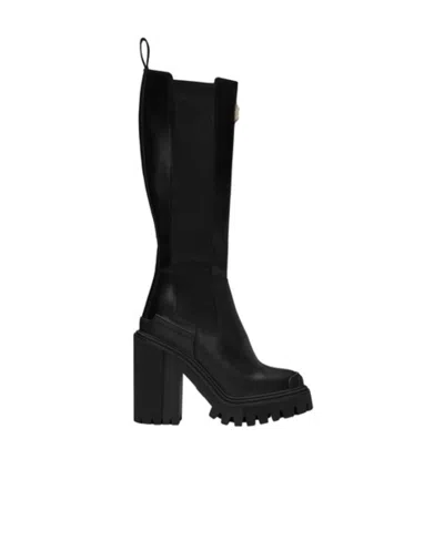 Dolce & Gabbana Round-head Thick Heel Boots In Black
