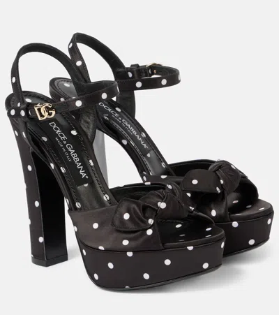 Dolce & Gabbana Satin Platform Sandals In Black