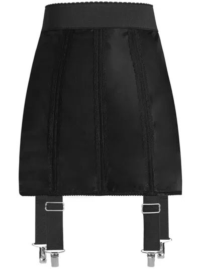 Dolce & Gabbana Suspender Mini Skirt In Black
