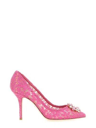 Dolce & Gabbana Taormina Lace Pumps In Purple