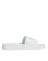 DOLCE & GABBANA DOLCE & GABBANA WHITE RUBBER SLIDES SANDALS BEACHWEAR WOMEN'S SHOES