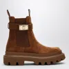 Dolce & Gabbana Brown Suede Ankle Boot In Brown