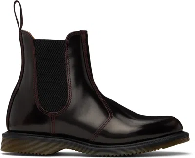 Dr. Martens' Burgundy Flora Arcadia Chelsea Boots In Cherry Red
