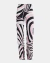 EMILIO PUCCI IRIDE-PRINT STRAIGHT-LEG PULL-ON TROUSERS
