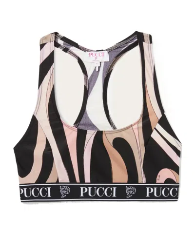 Emilio Pucci Marmo Print Sports Top In Black