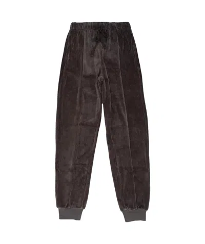 Essentials Drawstring Velour Trousers In Black