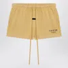 ESSENTIALS FEAR OF GOD ESSENTIALS AMBER COLOURED SHORTS WITH LOGO