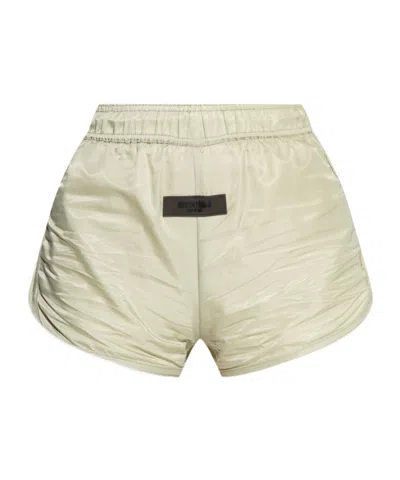 Essentials Fear Of God  Logo Patch Shorts In Nude