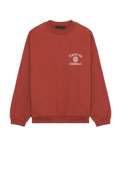 Essentials Fleece Crewneck In Crimson