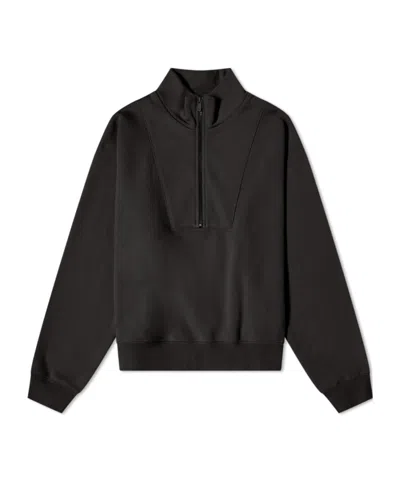 Essentials Funnel Neck Zip-front Jumper In Black