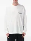 Essentials Mens Bright White Logo-embellished Long-sleeve Cotton T-shirt Xl In White