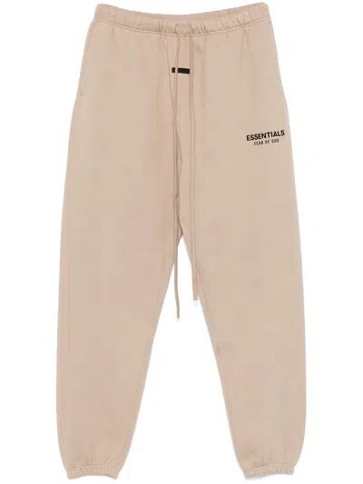 Essentials Raised-logo Track Trousers In Neutrals