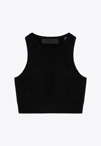 Essentials Sporty Honeycomb Tank Top In Black