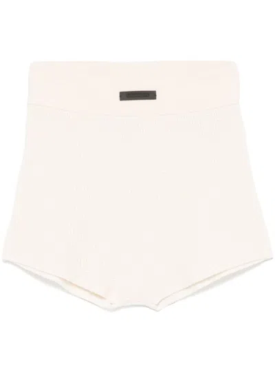 Essentials Waffle-knit Shorts In Beige