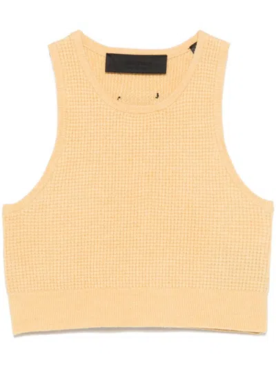 Essentials Waffle-knit Sports Tank In Yellow