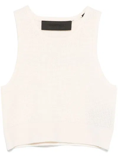 Essentials Waffle Tank Top In White