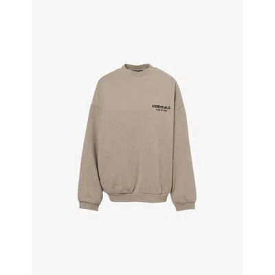 Essentials Tan Cotton Sweatshirt In Heather Gray